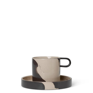 Marbled Clay Cup and Saucer