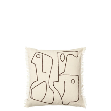 Profiles Pillow with Fringe
