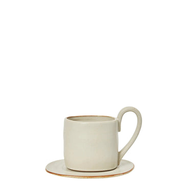 Molded Ceramic Mug and Saucer
