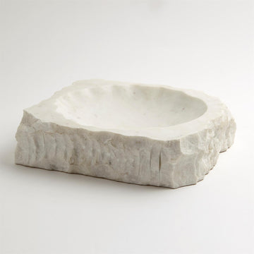 Stonecut Bowl - White Marble