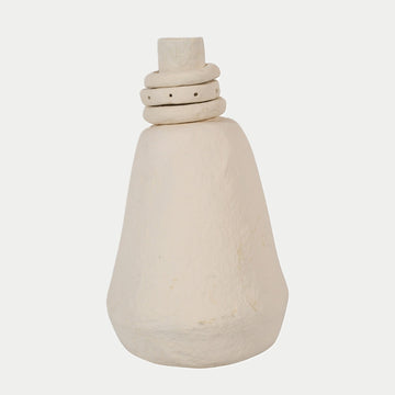 Stacked Collar Paper Mache Vase