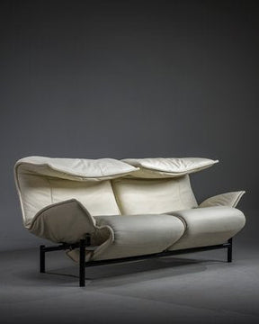 Cassina Veranda Reclining Sofa in Cream Leather 1980s [VINTAGE]