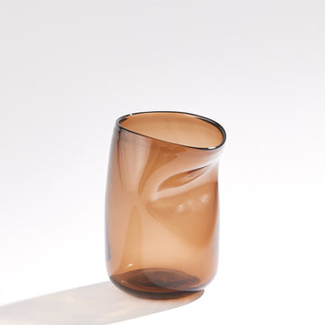 Tobacco Glass Contour Vase