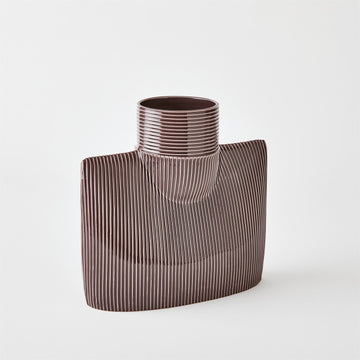 Ridged Neck Vases - Plum
