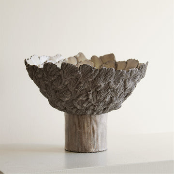 Plicate Stem Base Vessel - Natural
