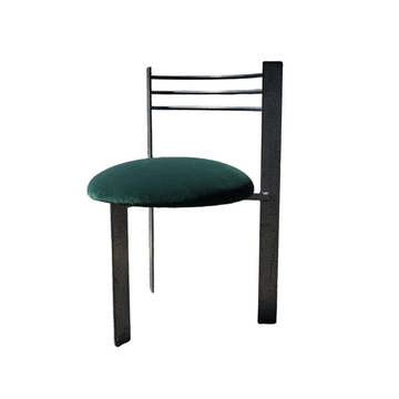 Steel and Emerald Velvet Post Modern Chair [VINTAGE]