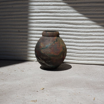 Raku Pottery Vase by J. Berndt [VINTAGE]