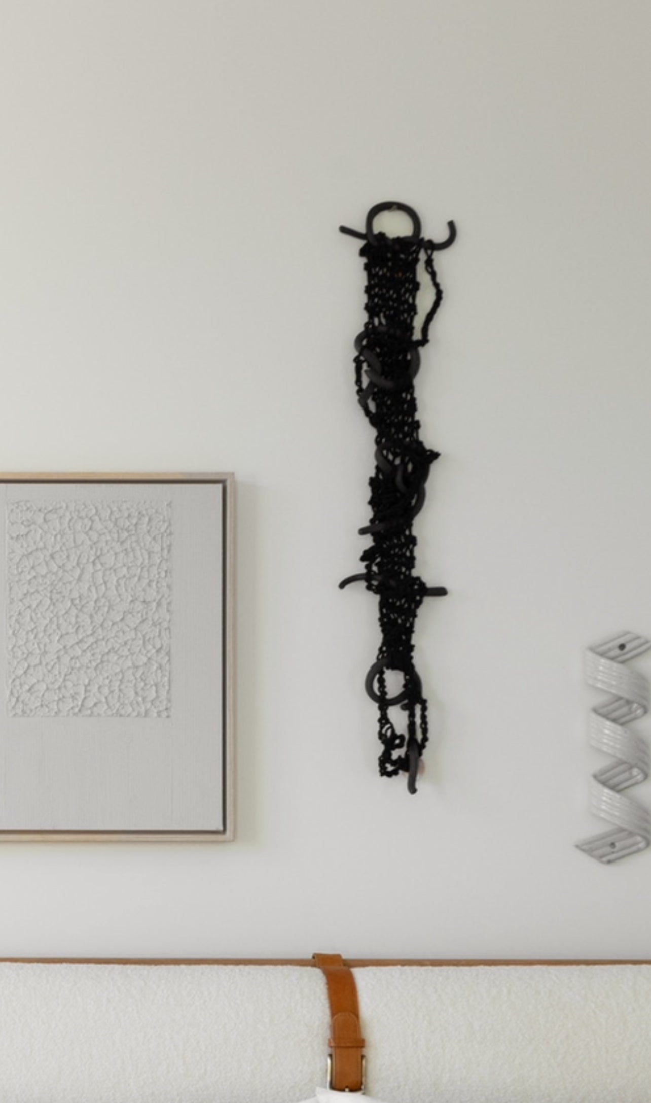 Black Macrame Vertical Wall Art