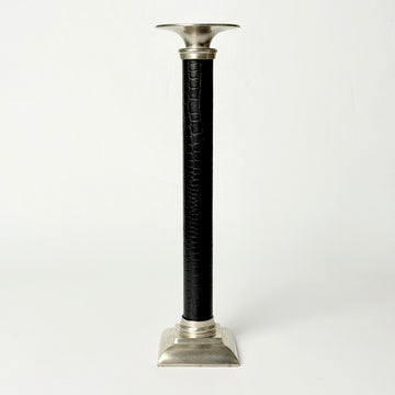 Leather and Metal Candle Holder [VINTAGE]