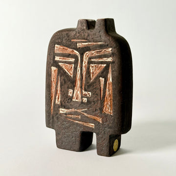 Double Spouted Hand Carved Ceramic Vessel [VINTAGE]