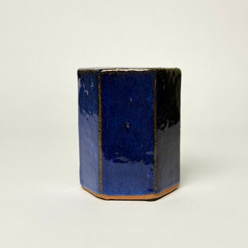 Blue Hexagonal Candle Holder [VINTAGE]