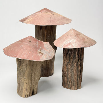 Rustic Sculptural Mushrooms - Set of 3 [VINTAGE]