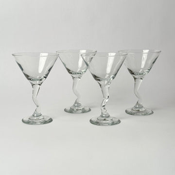 Zigzag Martini Glass - Set of 4 [VINTAGE]