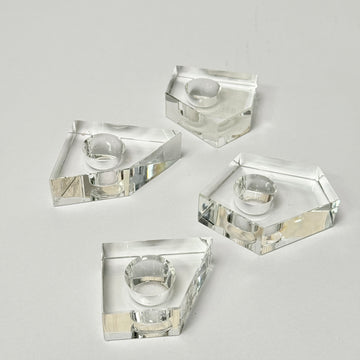 Crystal Organic Candle Holders - Set of 4 [VINTAGE]
