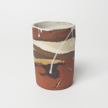 Layered Earth Tone Ceramic Cup [VINTAGE]