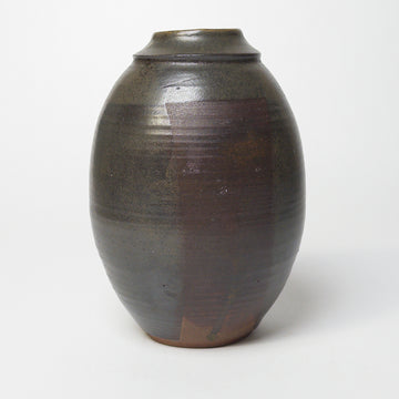 Ribbed Brown Vase [VINTAGE]