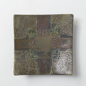 Abstract Raku Ceramic Wall Plaque [VINTAGE]