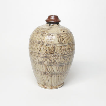 Meiping Carved Pottery Vase [VINTAGE]