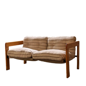 Italian Wood Striped Loveseat [VINTAGE]