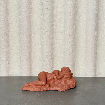 Signed 1957 Sleeping Lady Clay Sculpture [VINTAGE]