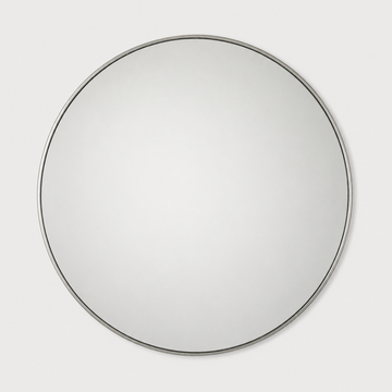 Minimalist Round Wall Mirror with Slim Metal Frame
