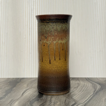 Tall Cylinder Drip Glaze Vase [VINTAGE]