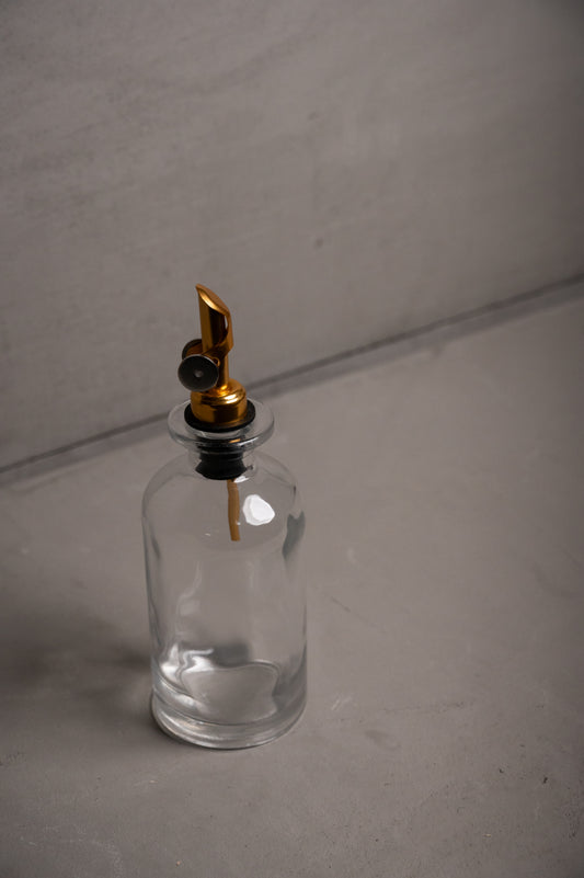 Apothecary Clear Glass Bottle with Metal Pour Spout