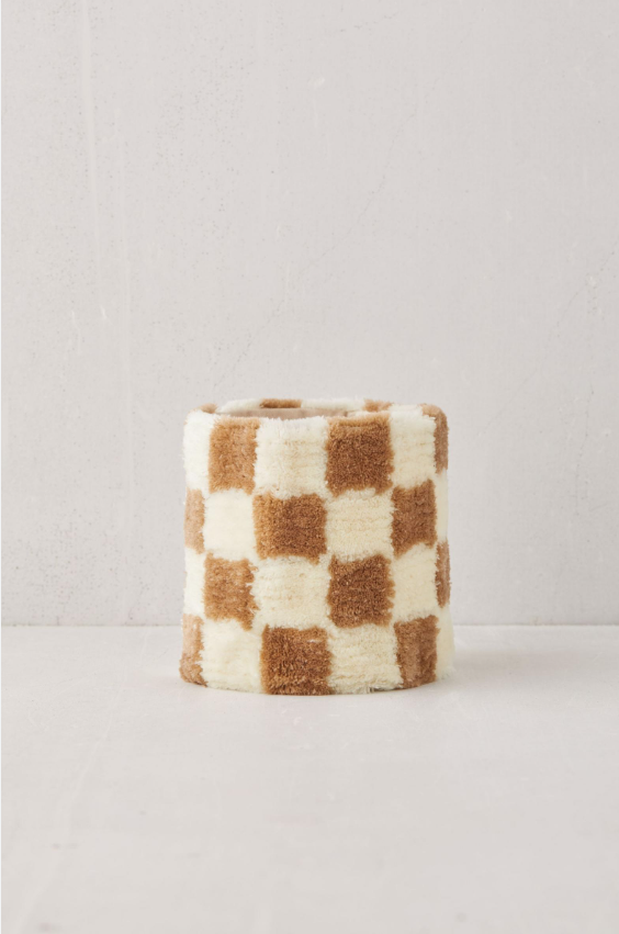 Checkerboard Tufted Planter Covers