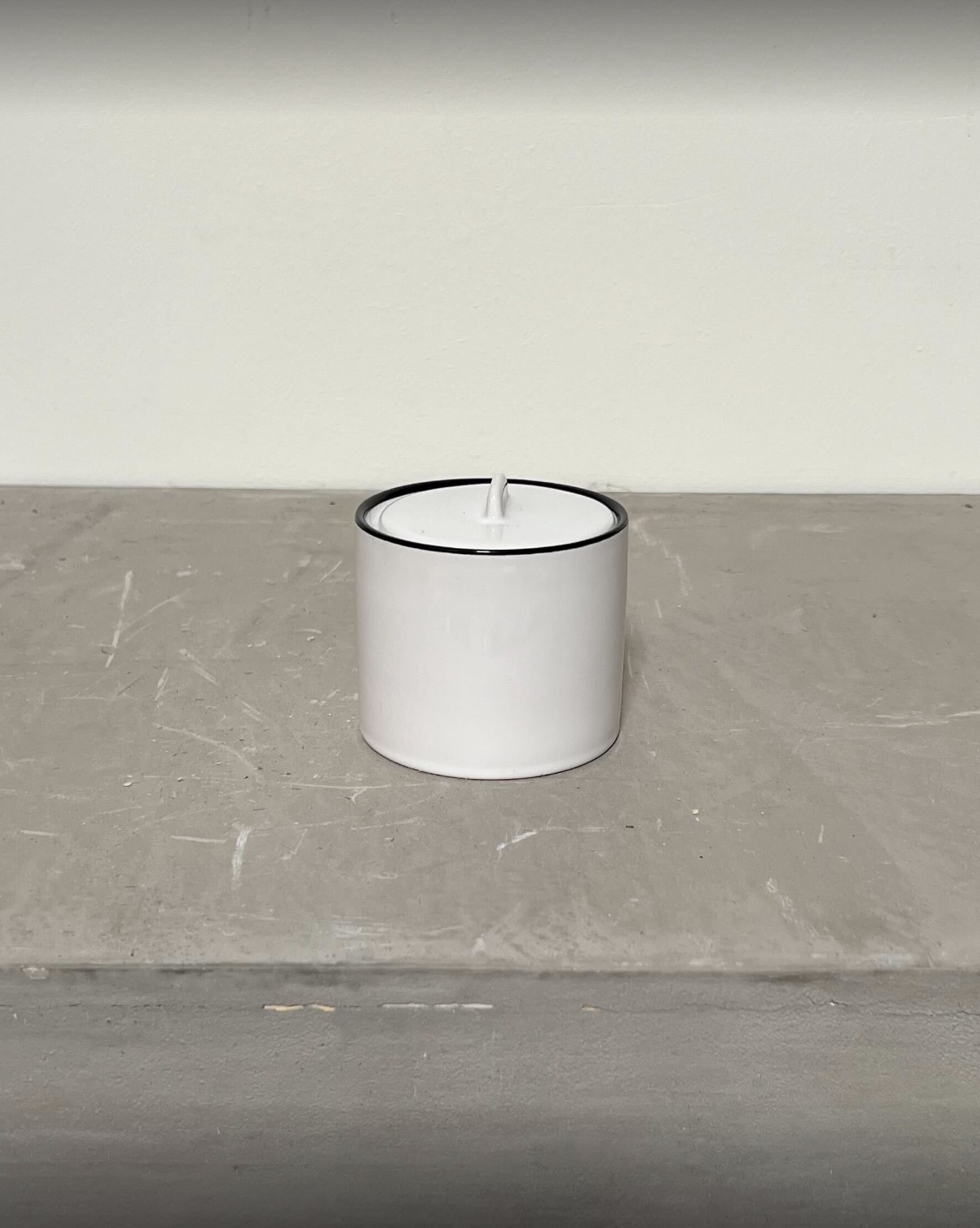 White Enamel Cookie Canister