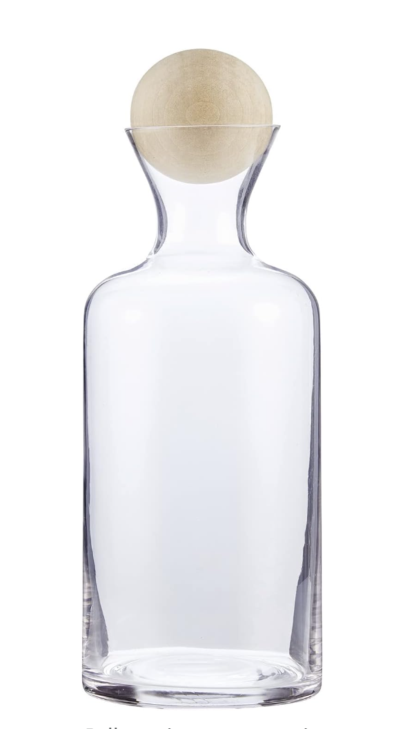 Glass Decanter With Wood Stopper