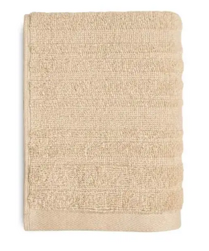 Organic Cotton Lines Towel - Tan