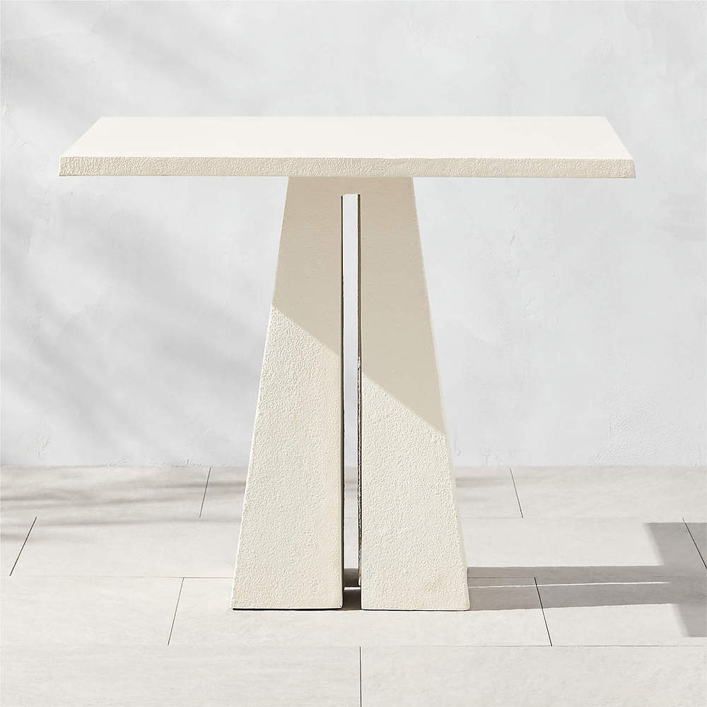 White Cast Metal Outdoor Bistro Table