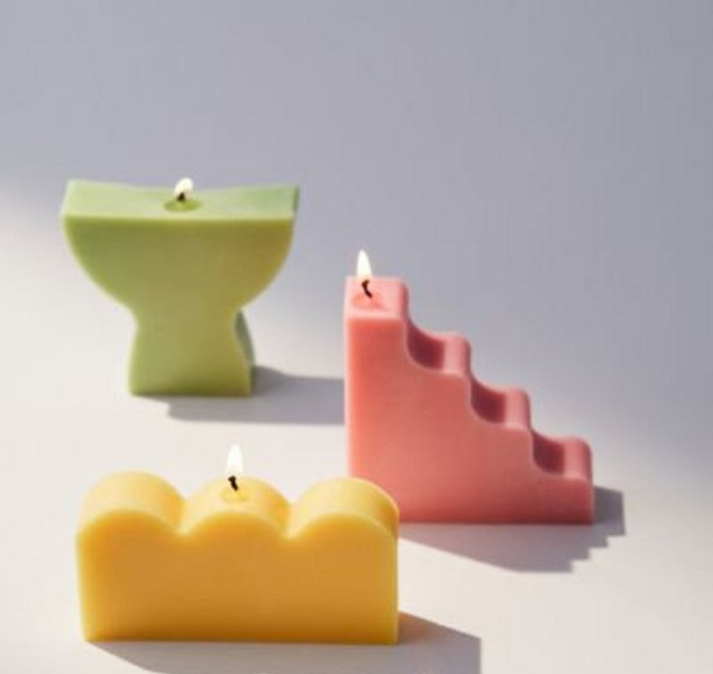 Brooklyn Abstract Shaped Candle -  Set of 3